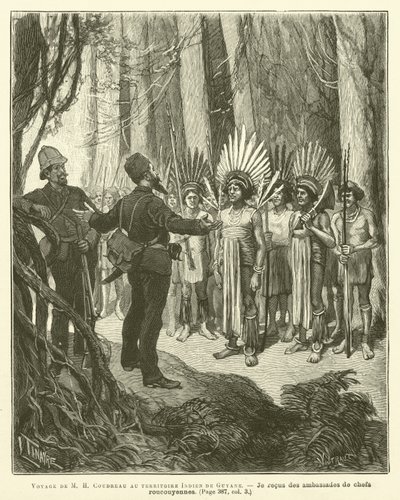 M H Coudreau resa till Guyanas indiska territorium (gravyr) av French School