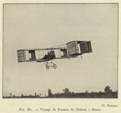 Farmans resa från Chalons till Reims (gravyr) av French School