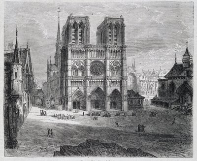 Utsikt över Notre-Dame de Paris - i ""Paris genom århundradena"", av H. Gourdon de Genouillac, red. F. Roy, Paris av French School