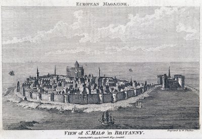 Vy över St Malo - Gravyr av Thomas av French School