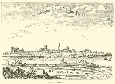 Vy över låset (gravyr) av French School