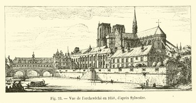 Utsikt över ärkestiftet 1650, enligt Sylvestre av French School