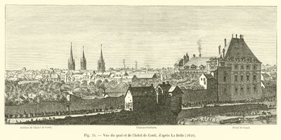 Utsikt över kajen och Hotel de Conti, efter La Belle, 1640 av French School