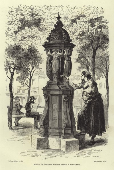 Wallace-fontän installerad i Paris 1872 av French School