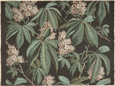 Wallpaper design with Chestnut Branch (detail) ca. 1810, manufactured by Josef Dufour (1752-1827), Paris, av French School