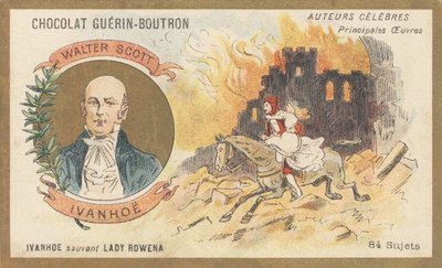 Walter Scott (1771-1832), skotsk poet, författare och historiker, författare till "Ivanhoe", roman (1819) av French School