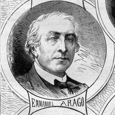 Kriget 1870 - Nationella försvarets regering: porträtt av Emmanuel Arago (1812-1896), medlem av den provisoriska regeringen 1870. Gravyr i "" Le Monde Illustré"" nr 706 den 22 oktober av French School