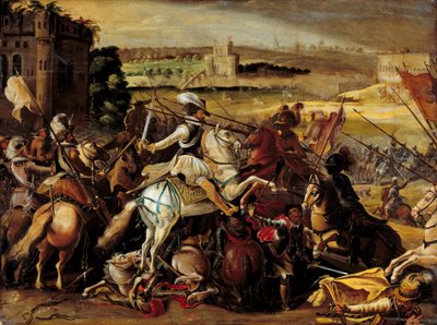 Religionskrig: "" Henri IV i slaget vid Arques (21 september av French School