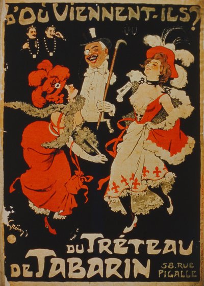 Var kommer de ifrån? Från The Treteau de Tabarin, Pigalle, Paris av French School