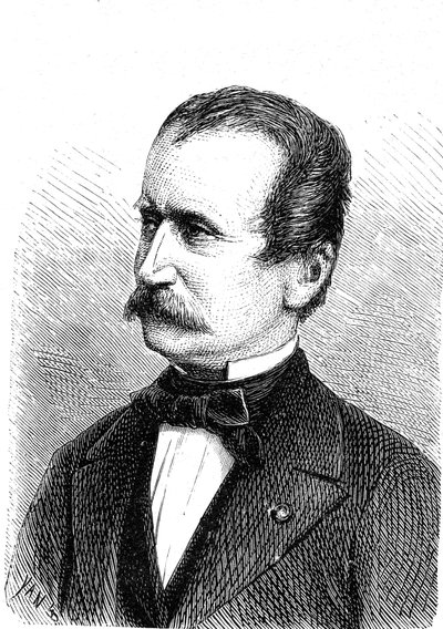 Wilhelm ENGERTH (1814-1884), österrikisk ingenjör, konstruktör av det första bergsloket. Gravyr 1867 av French School