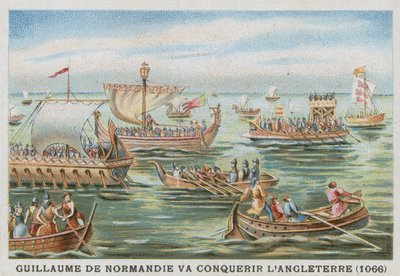 Vilhelm Erövraren på väg att erövra England, 1066 av French School
