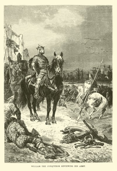 Vilhelm Erövraren granskar sin armé av French School
