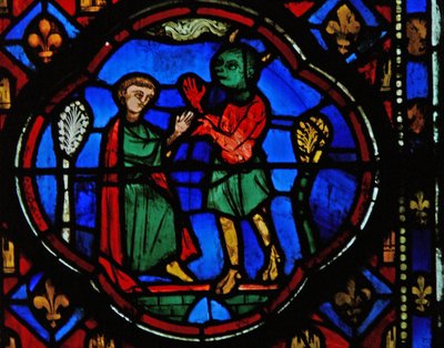 Fönster Ew-R föreställande Theophilus med en djävul av French School