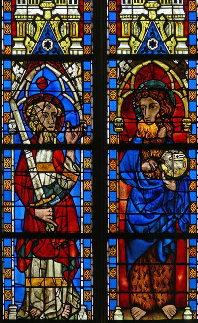 Fönster Narthex S föreställande St John the Baptist och St Paul av French School