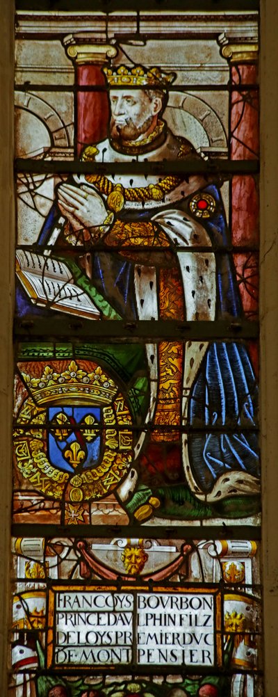Fönster föreställande Francois de Bourbon (målat glas) av French School