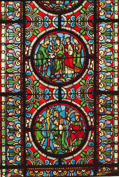Fönster som visar scener ur St. Maurices liv, 1100-1200-talet av French School