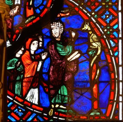 Fönster w0 föreställande Moses och den frälse ormen av French School