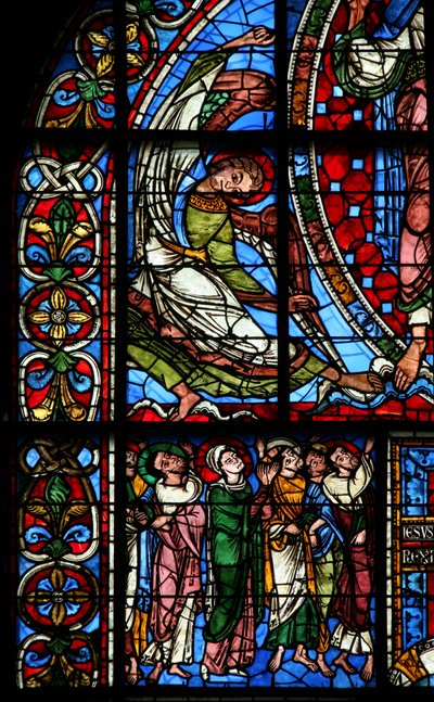 Fenster Nr. 0, Darstellung der Apostel und der Jungfrau Maria bei der Himmelfahrt von French School