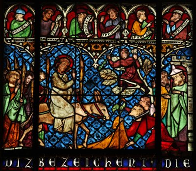 Fönster w12 som visar infarten till Jerusalem av French School