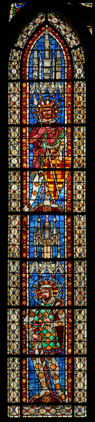 Fönster w203 föreställande St Exupery och St Demetrius av French School