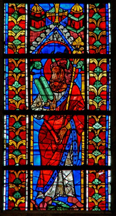 Fönster w211 föreställande Moses av French School