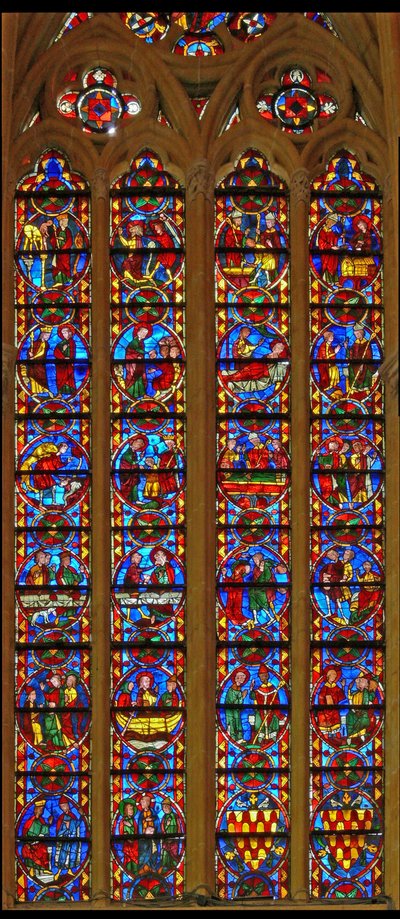 Fönster w213 föreställande St Thomas och St Stephens fönster av French School