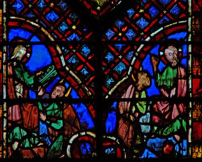 Fönster w2 Gud ger Moses lagens tabeller Ex XXXI 18 av French School