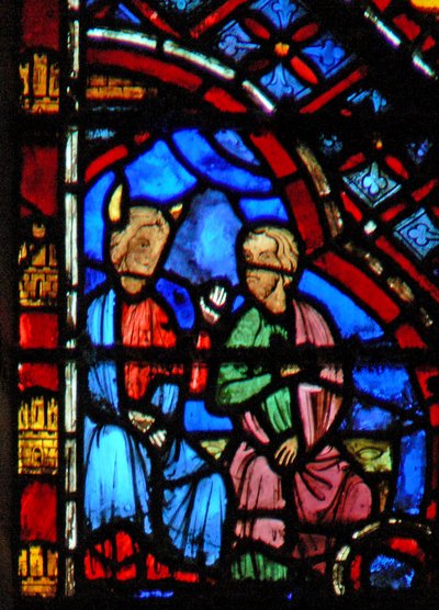 Fönster w2 Moses och Aron sitter av French School