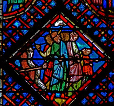 Fönster w2 Moses stänger passagen genom havet Ex XIV 27 av French School