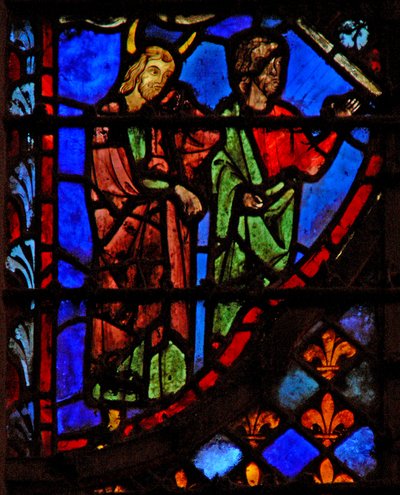 Fönster w3 Moses och en följeslagare av French School