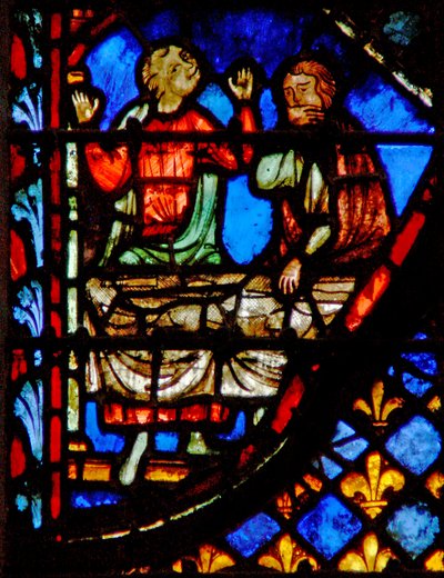 Window w3 the Att straffa folket med pest försöker de äta vakteln Numb XI 33-34 av French School