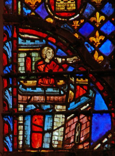 Window w3 the Sounding a trumpet (Sofar?) av French School