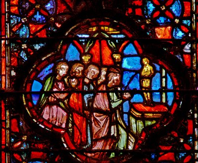 Fönster w4 judarnas avgudadyrkan Deut XII och XIII av French School
