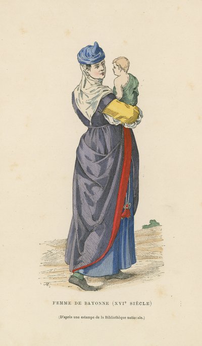 Kvinna från Bayonne, 1500-talet av French School