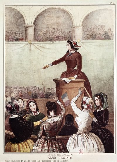 Damklubb (litografi av French School
