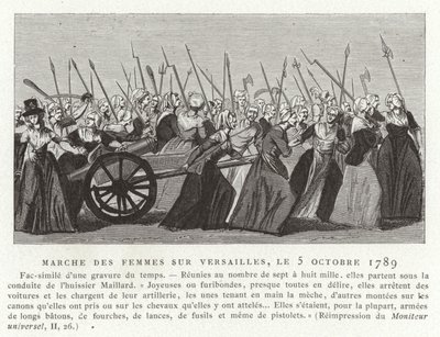 Kvinnors marsch mot Versailles, franska revolutionen, 5 oktober 1789 av French School