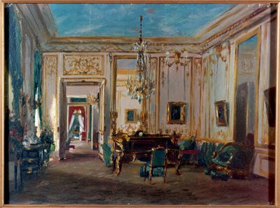 Arbetsskåp av Impress Eugenie a Saint Cloud-målningen från 1800-talet. Paris, dekorativ konst av French School