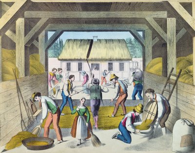 Arbete på Gårdsgården, troligen i östra Frankrike, 1800-talets andra hälft av French School