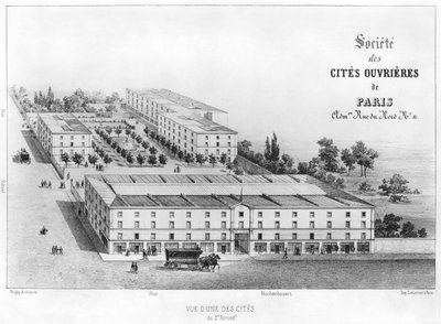 Arbetarbostad, 58 rue Rochechouart, Paris, ca 1870 av French School