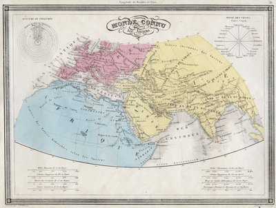 Världskänd av de gamla - Plåt extraherad från "Universal Atlas of Ancient and Modern Geography for the Use of Residential Schools" av Vuillemin - ca. 1845 av French School