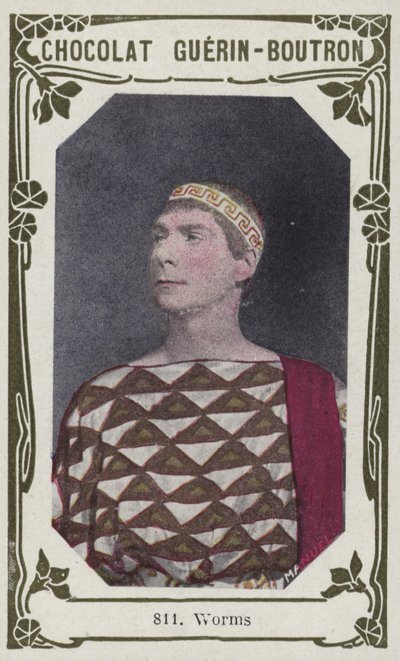 Maskar (färgad bild) av French School