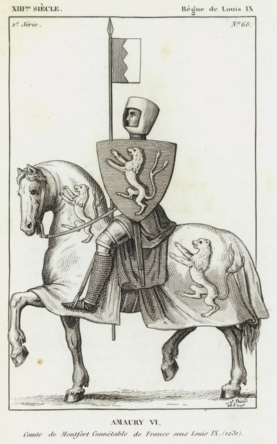 XIII-talet, Ludvig IX:s regeringstid, Amaury VI, greve av Montfort, konstapel av Frankrike under Ludvig IX av French School