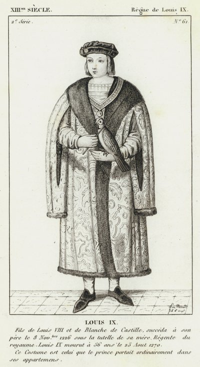 1200-talet, Ludvig IX:s regeringstid, Ludvig IX (gravyr) av French School