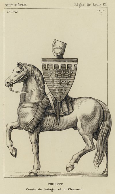 XIII-talet, Ludvig IX:s regering, Philippe, greve av Bologna och Clermont (gravyr) av French School
