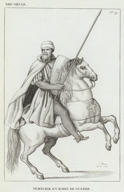 XIII Century, Templar i krigsklänning (gravyr) av French School