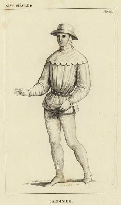 XIV Century, Trädgårdsmästare (gravyr) av French School