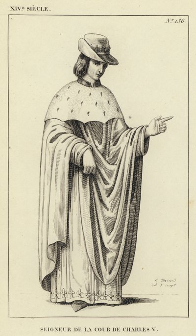 XIV Century, Lord of the Court of Charles V (gravyr) av French School
