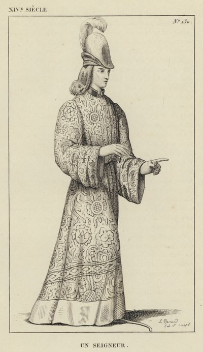 XIV Century, A Lord (gravyr) av French School