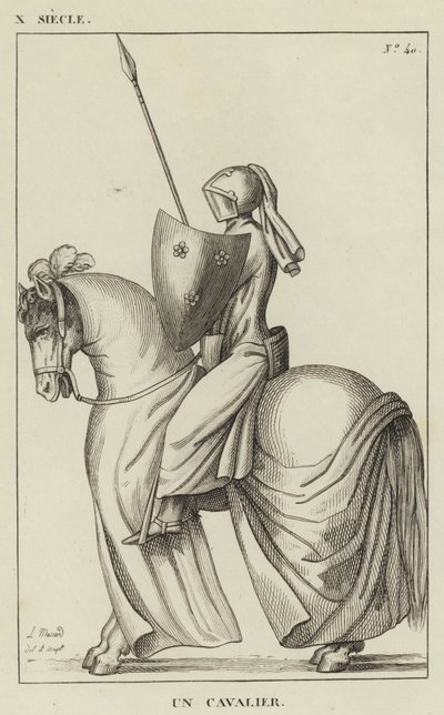 X Century, A Horseman (gravyr) av French School