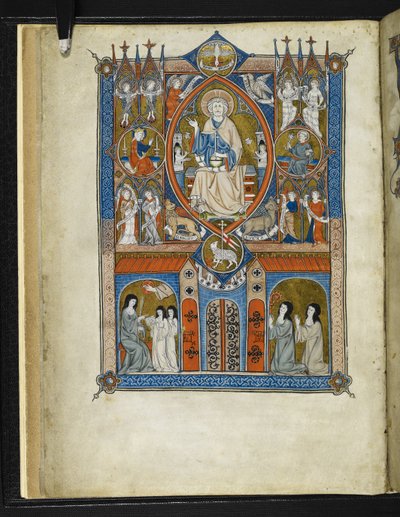Yates Thompson MS 11 f.1v Idealiskt tillstånd för Sainte Abbaye, från 